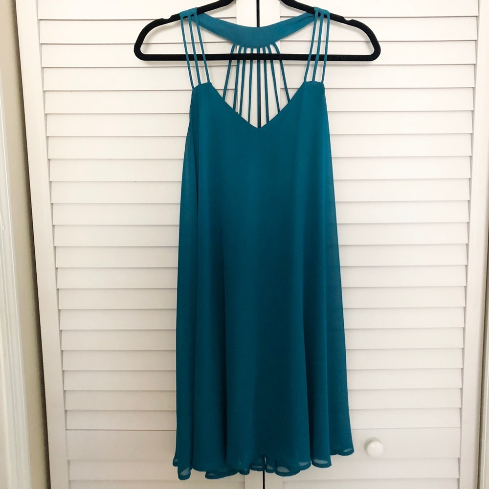 Express Teal Strappy Dress